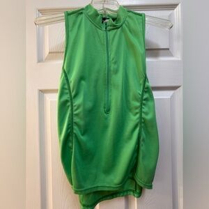 Canari Women’s Green Sleeveless Zip-Front Top Bike Cycling Jersey Size L